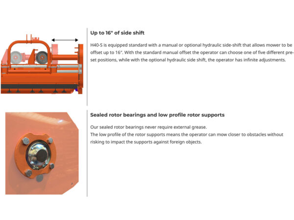 Standard Features on BEFCO Hurricane H40 Flail Mower